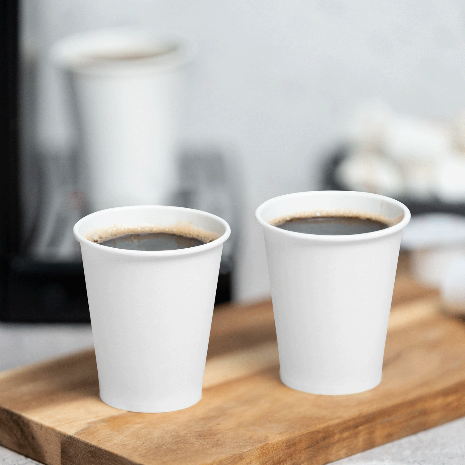 [1,000 ct] 6 oz Paper Coffee Cups | White | 70 mm