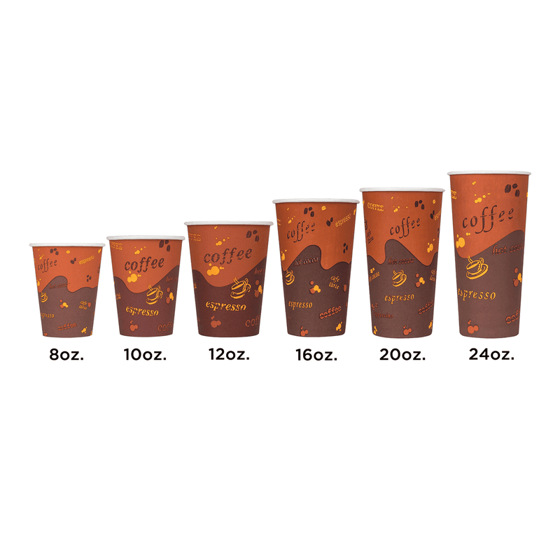 Printed Karat Insulated Paper Hot Cup in multiple sizes