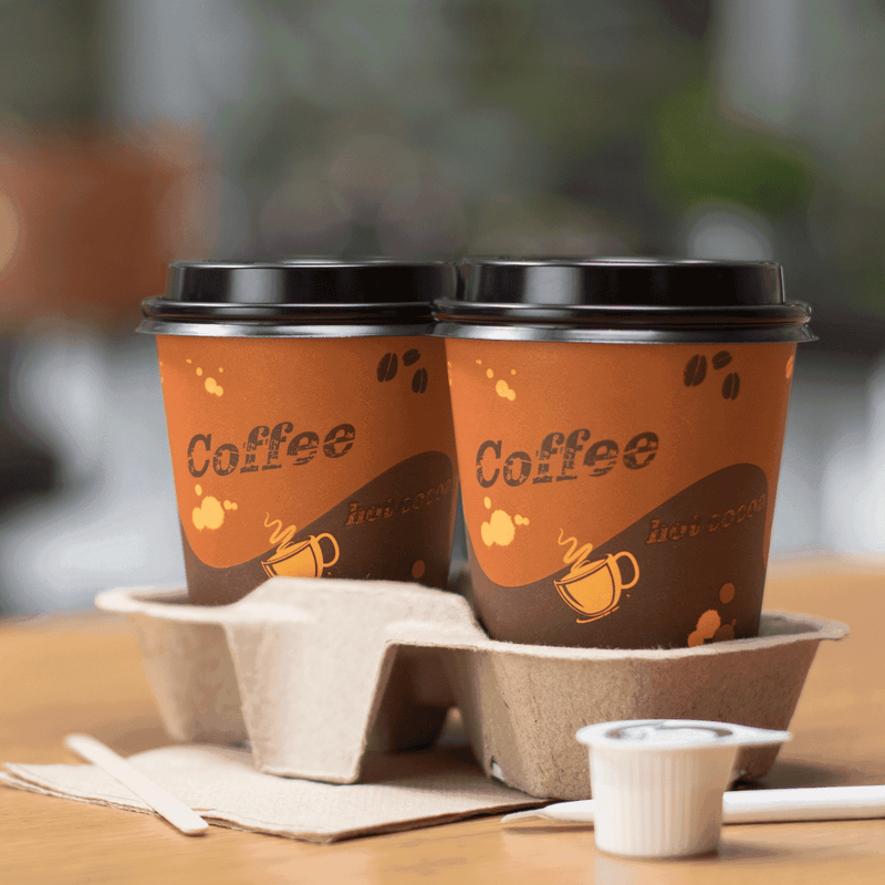 Karat 12oz Paper Hot Cups (90mm), Coffee Print  - 1,000 pcs