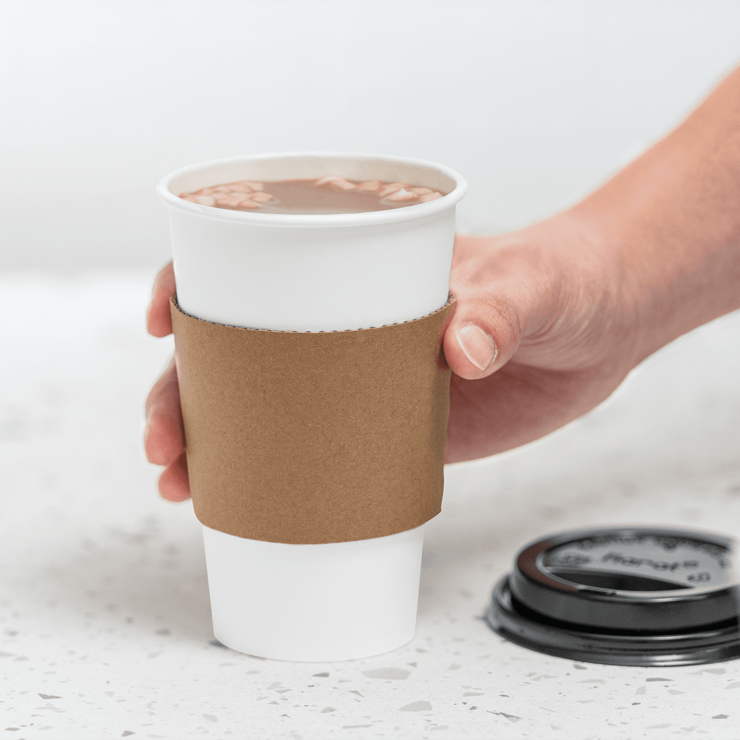 [1,000 ct] 16 oz Paper Coffee Cups | White | 90 mm