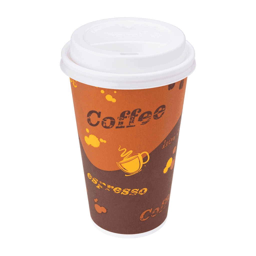 Disposable Coffee Cups - 12oz Generic Paper Hot Cups and Black