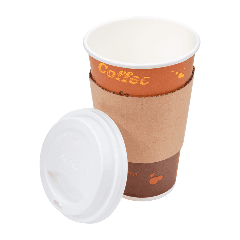 Disposable Coffee Cups - 16oz Generic Paper Hot Cups and Black Sipper Dome  Lids (90mm), Coffee Shop Supplies, Carry Out Containers