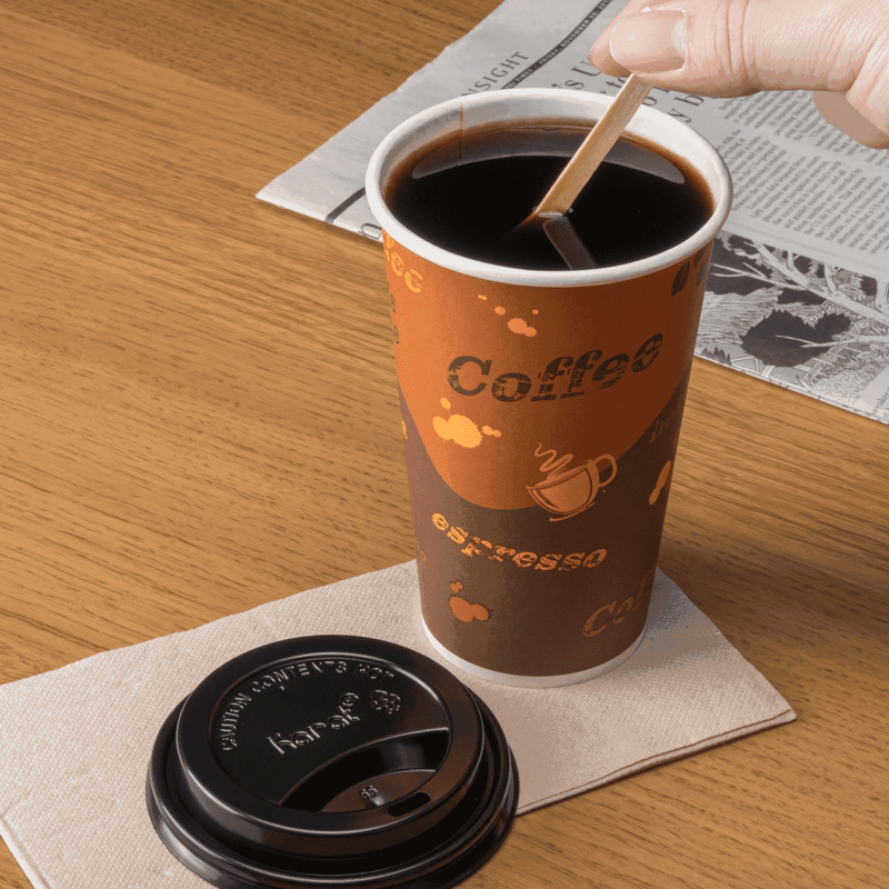 Disposable Coffee Cups - 12oz Generic Paper Hot Cups and Black Sipper Dome  Lids (90mm), Coffee Shop Supplies, Carry Out Containers