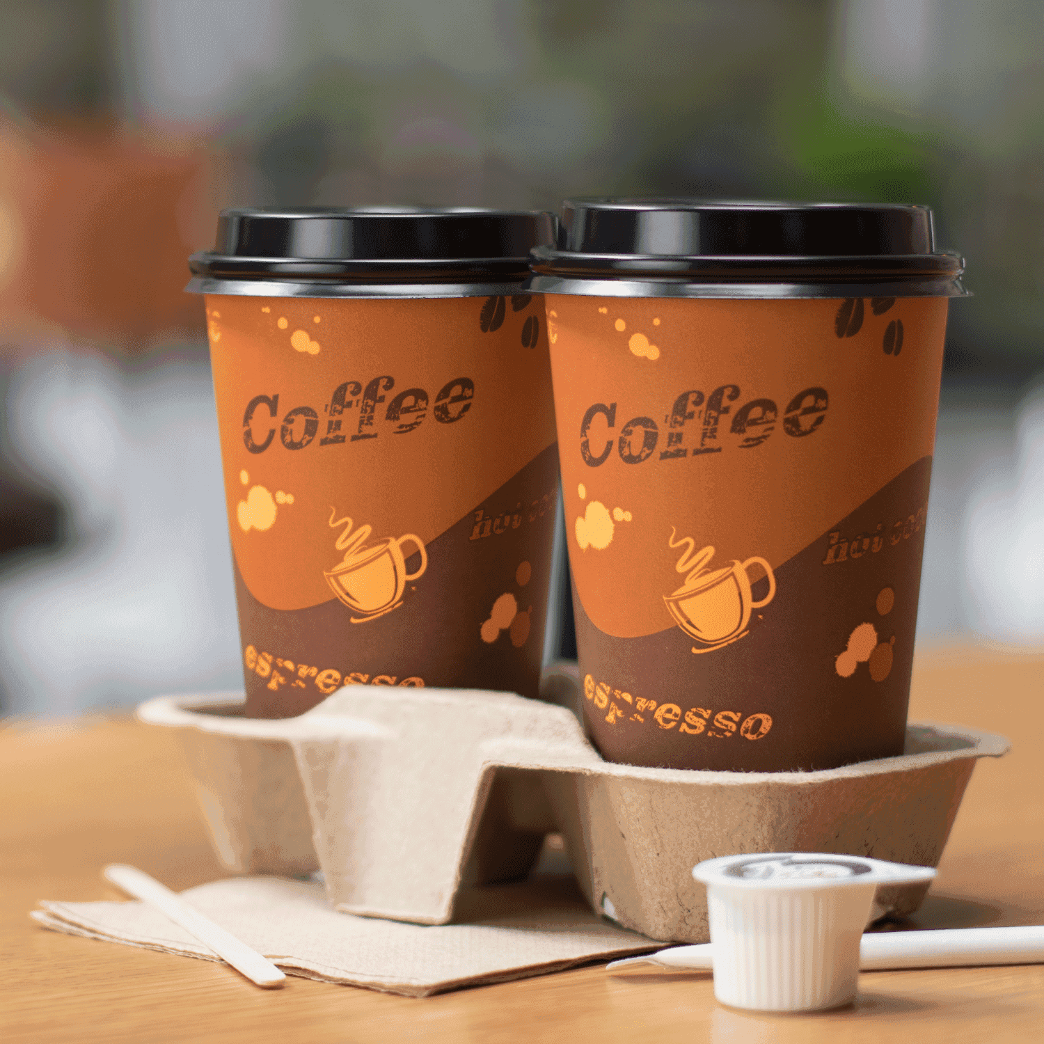 Coffee Print Karat 16oz Paper Hot Cups