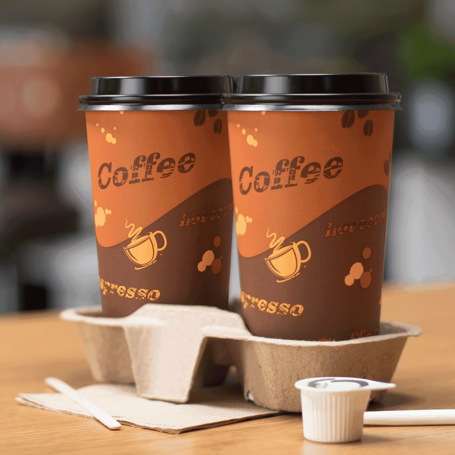 Coffee Print Karat 20oz Paper Hot Cups