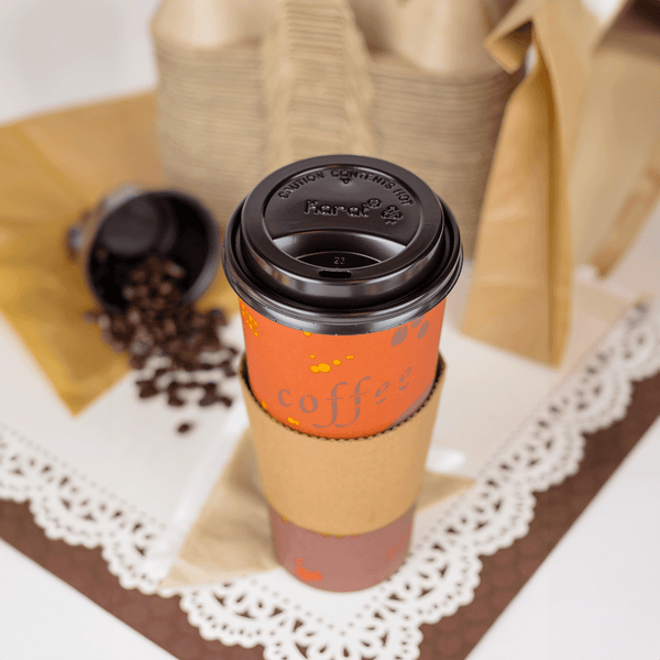 [500 Pack] Karat Paper Hot Cup, 24 oz Coffee Cups, Stock Print (C-K524)
