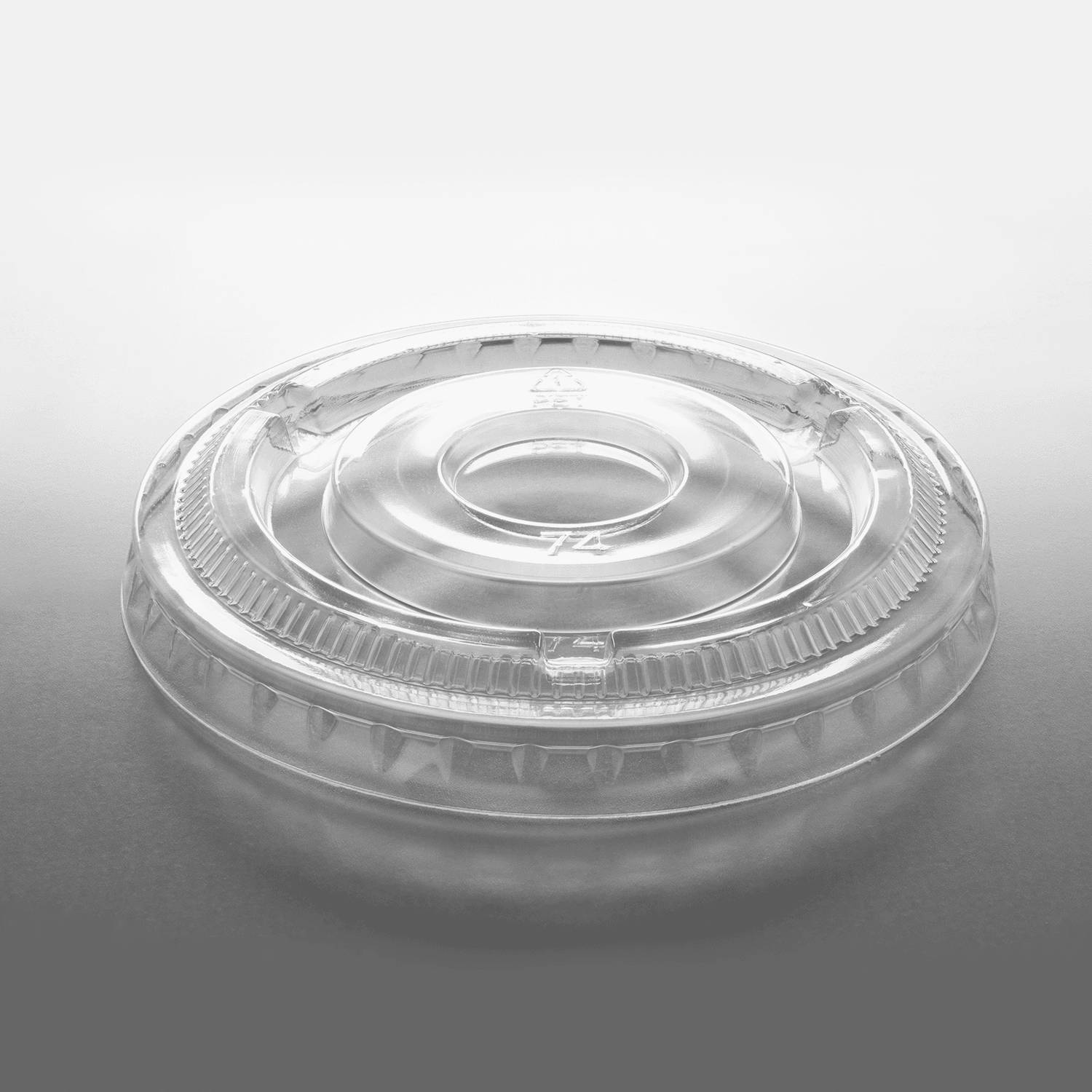 [1,000 ct] 7 oz Cup Lids | PET | No Hole | 74 mm