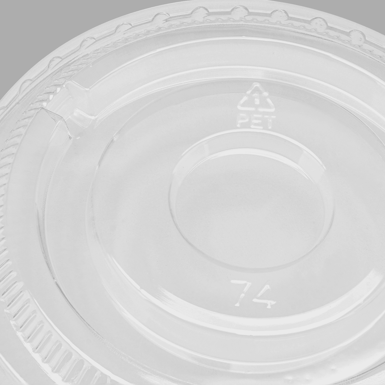 [1,000 ct] 7 oz Cup Lids | PET | No Hole | 74 mm