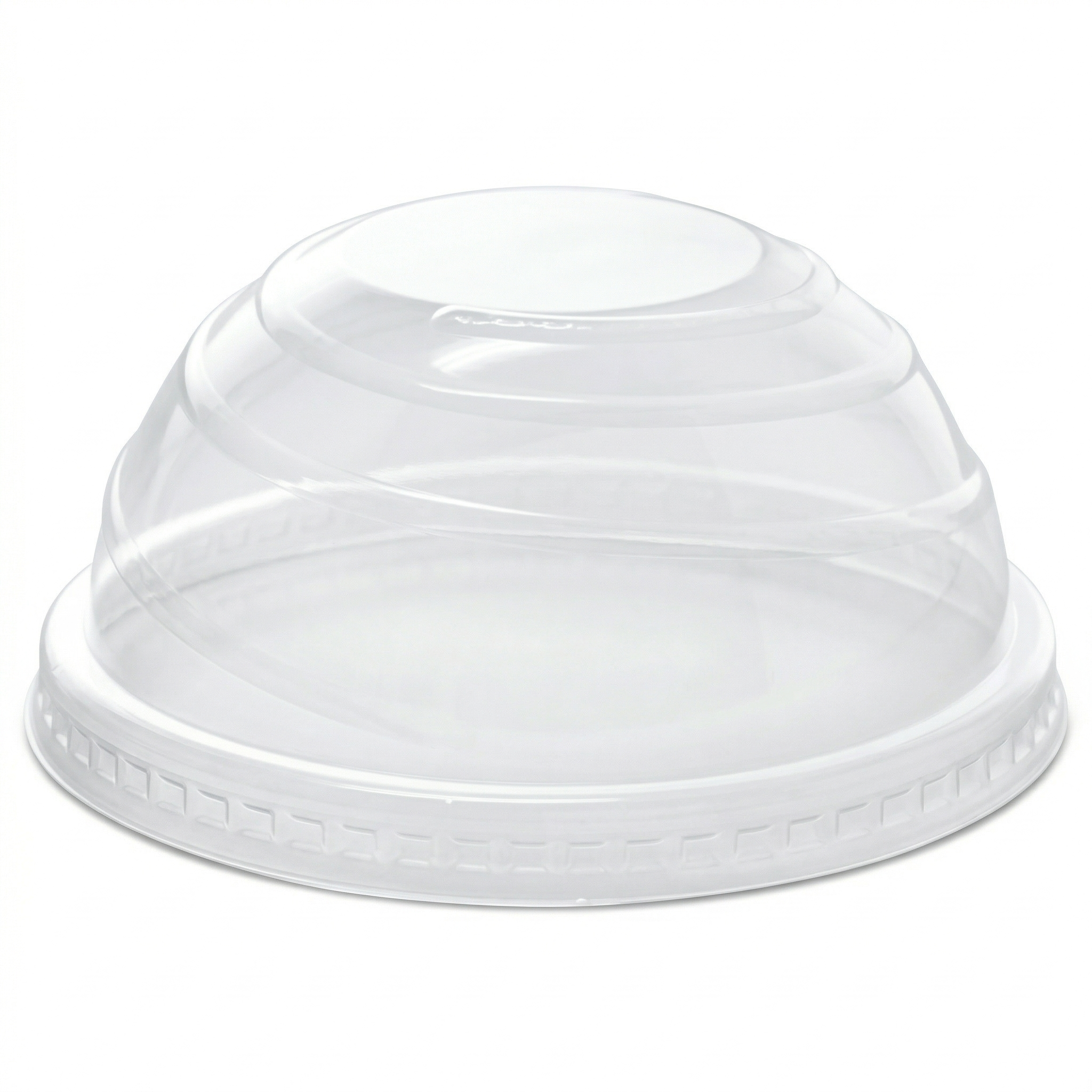 [1,000 ct] Plastic Dome Cup Lids | PET | No Hole | 90 mm