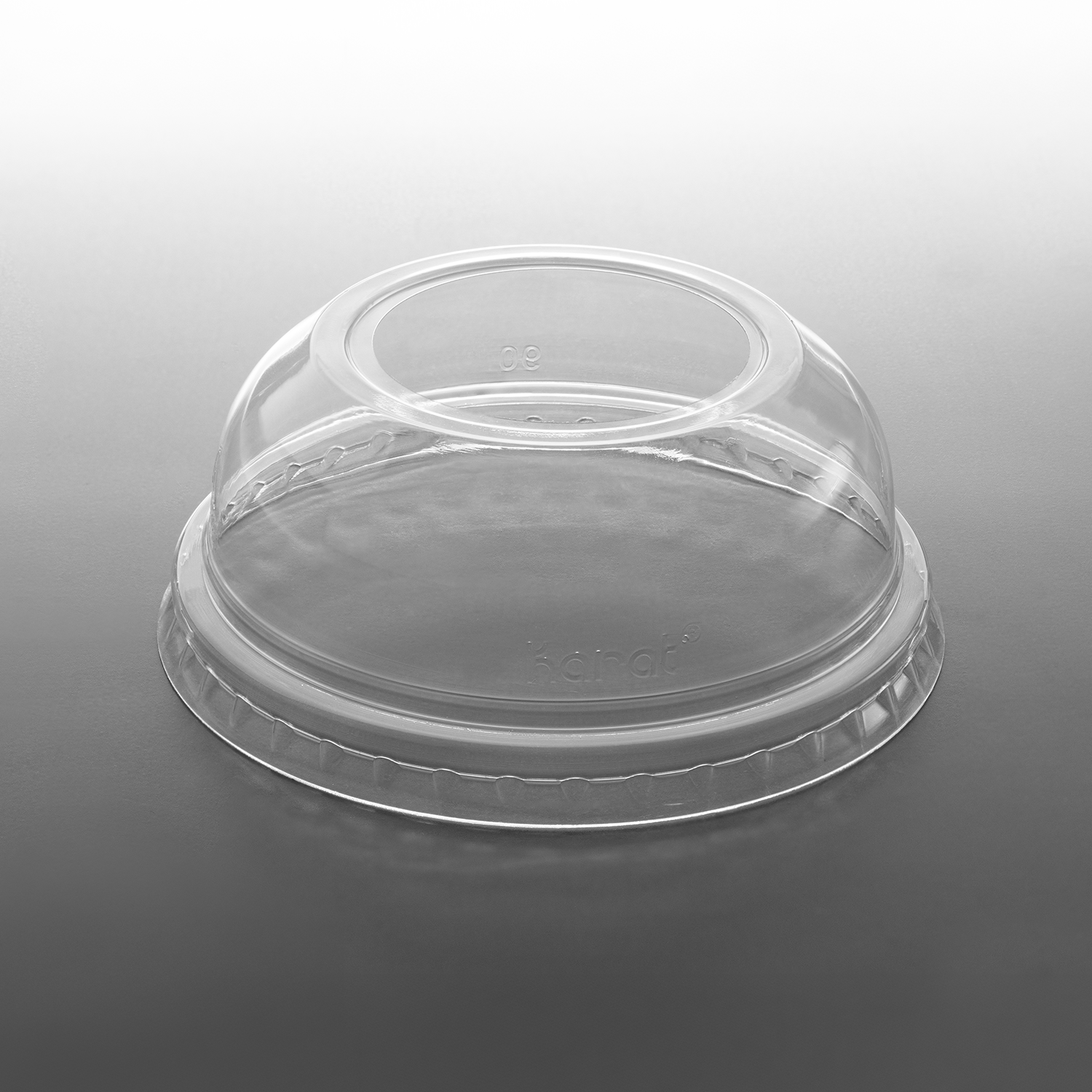 Karat 90mm PET Dome lids for 12-22 Paper Cold Cup, Wide opening - 1,000 pcs