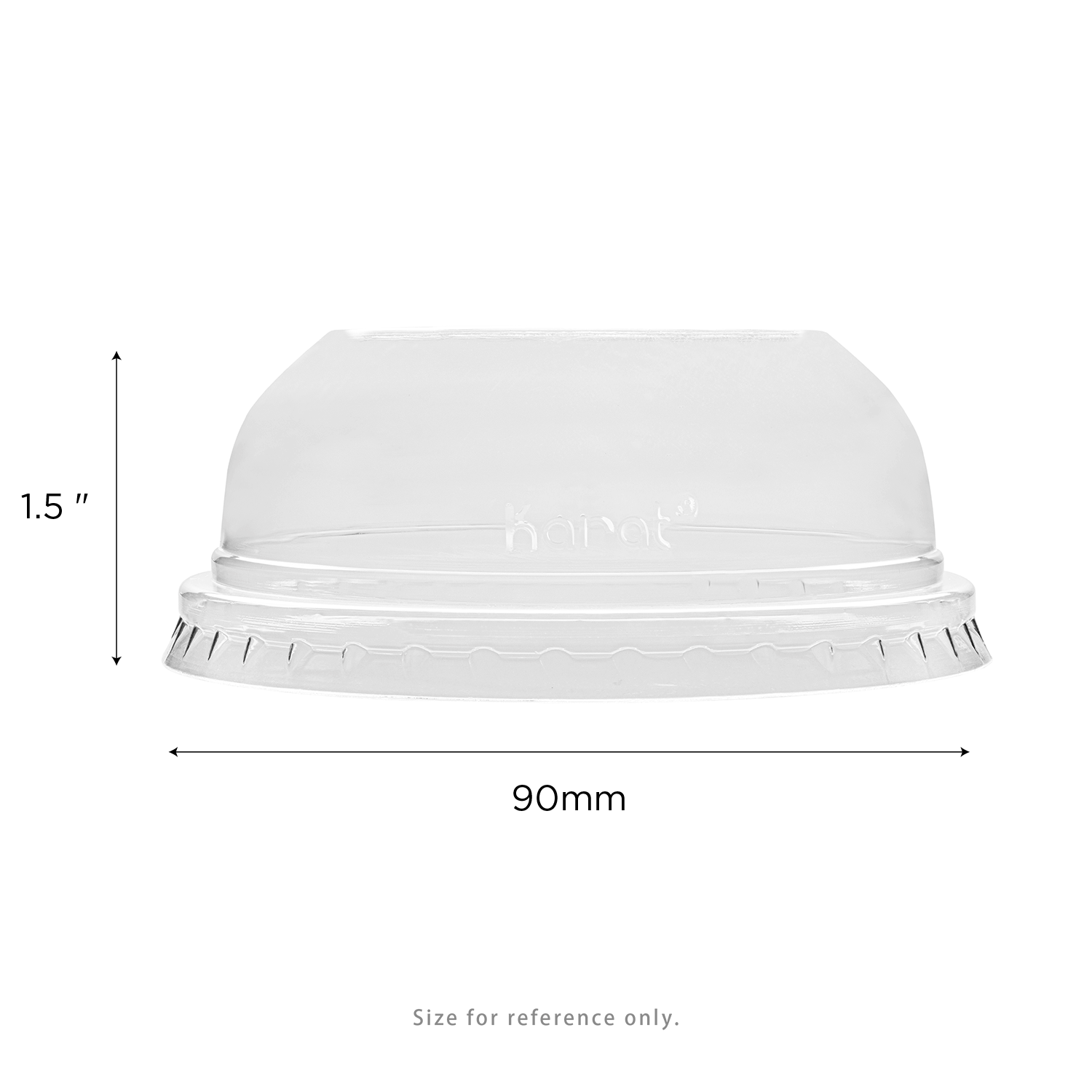 Karat 90mm PET Dome lids for 12-22 Paper Cold Cup, Wide opening - 1,000 pcs