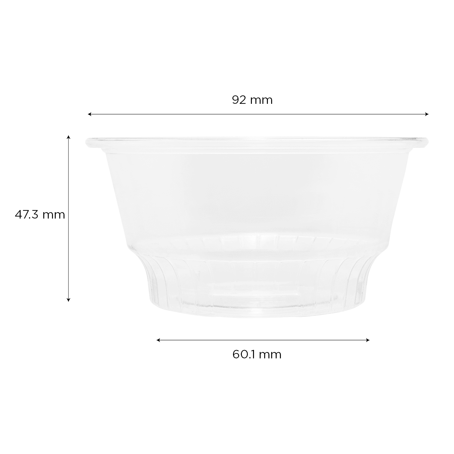 Karat 5oz PET Plastic Dessert Cups with dimensions