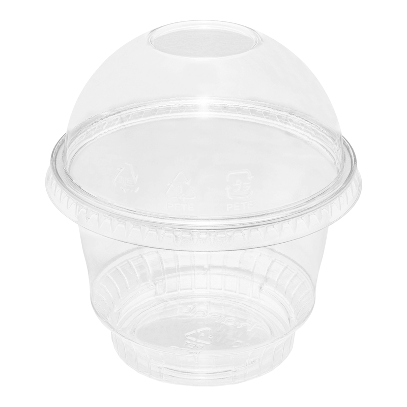 Clear Karat 8oz PET Plastic Dessert Cup with dome lid