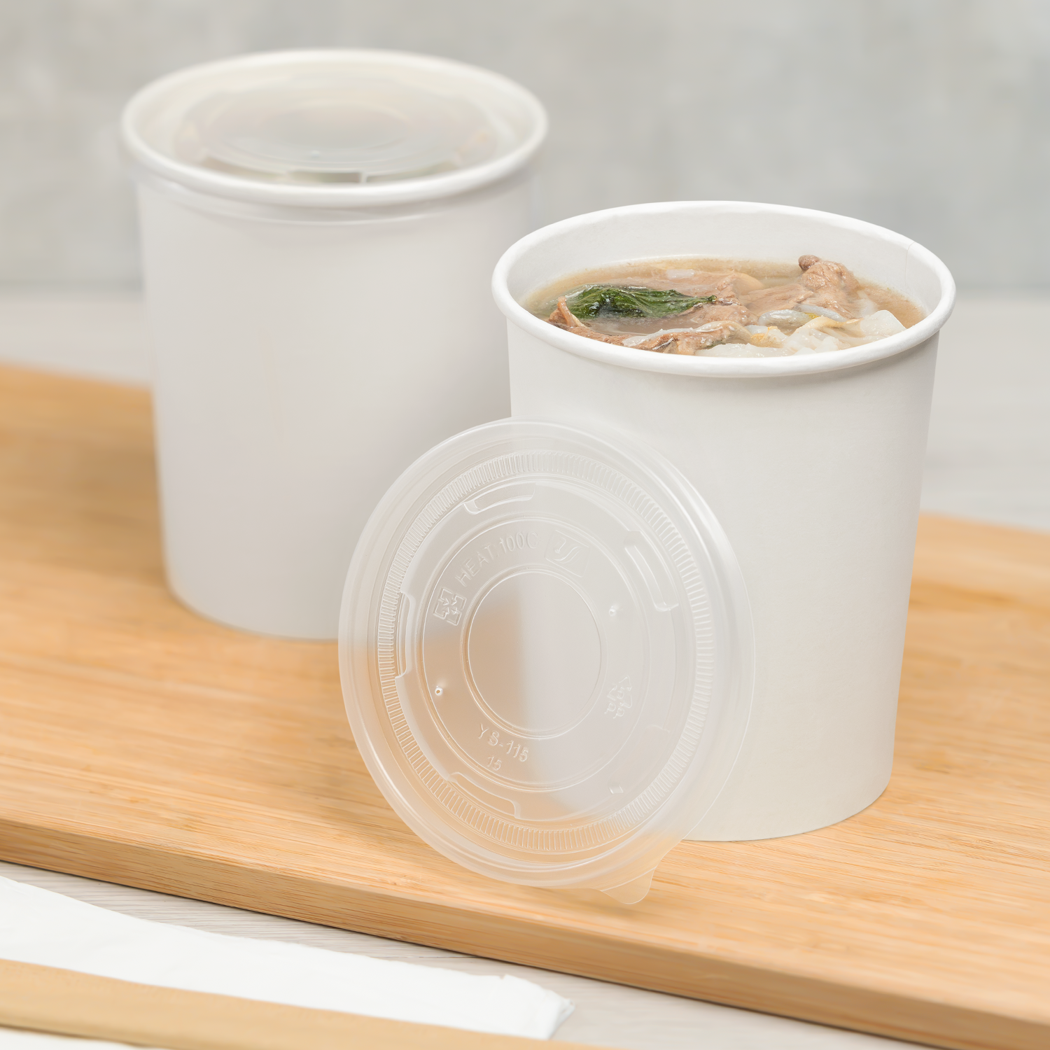 [500 ct] 32 oz Food Container Lids | PP | 115 mm