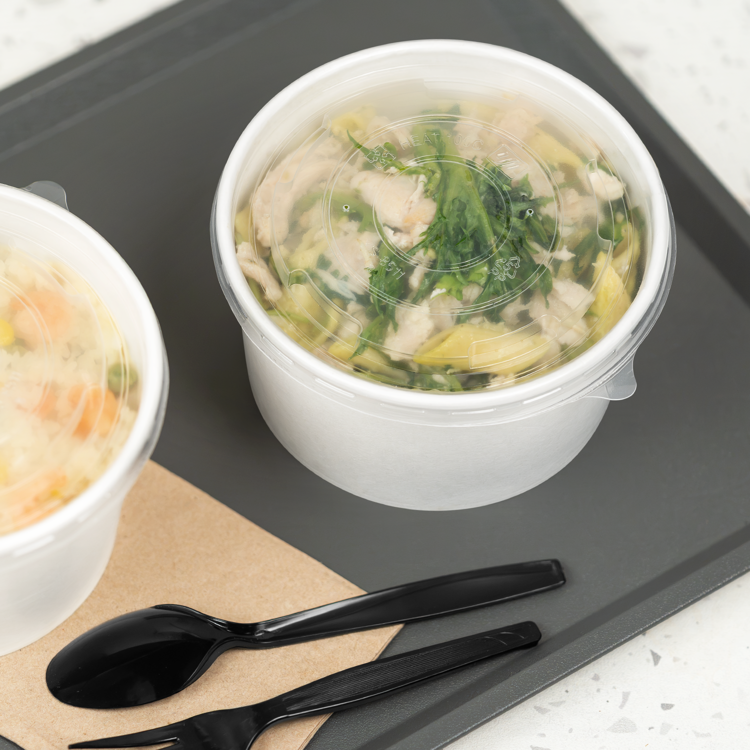 [600 ct] 24-32 oz Plastic Food Container Lids | PP | 142 mm