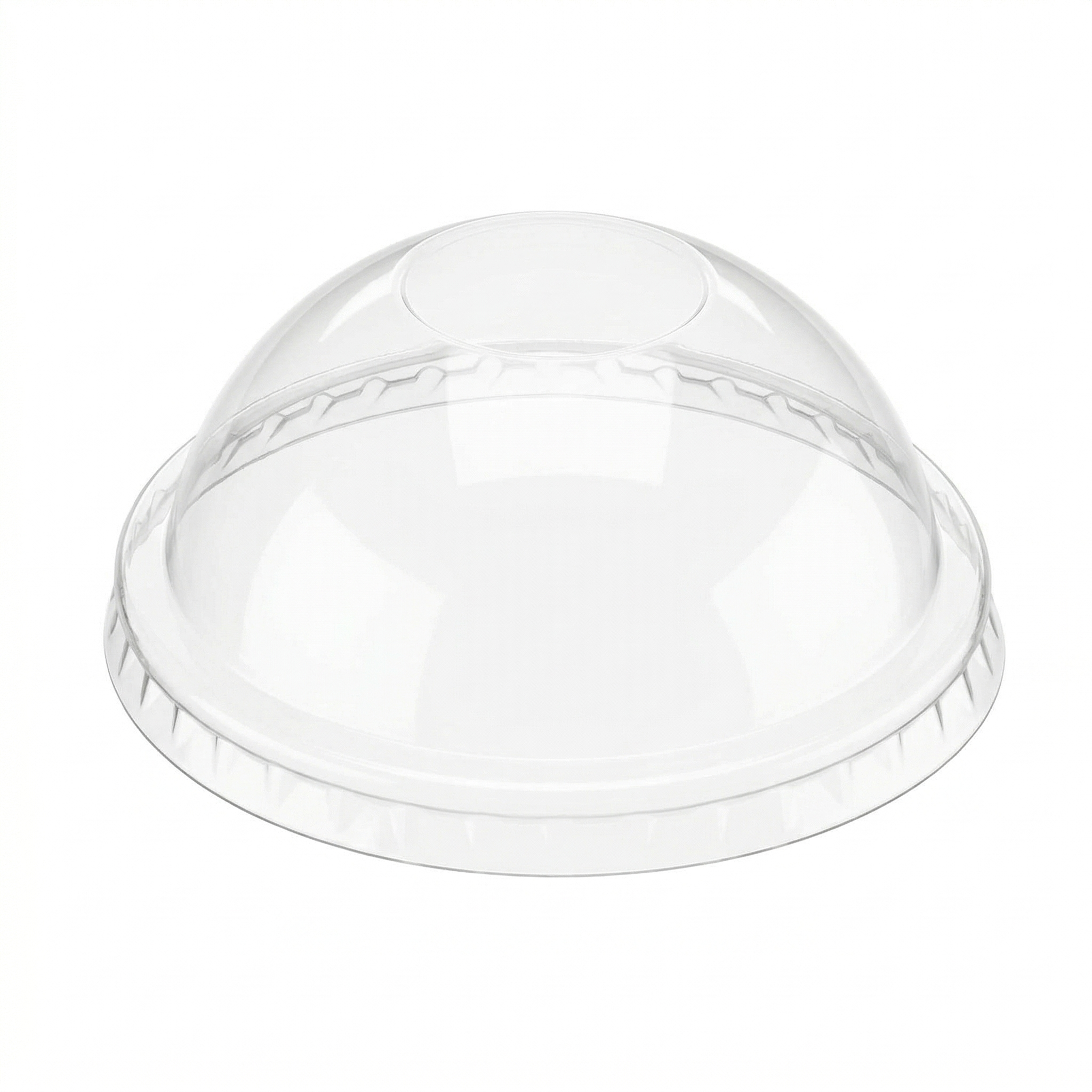 [1,000 ct] 7 oz Dome Cup Lids | PET | No Hole | 74 mm