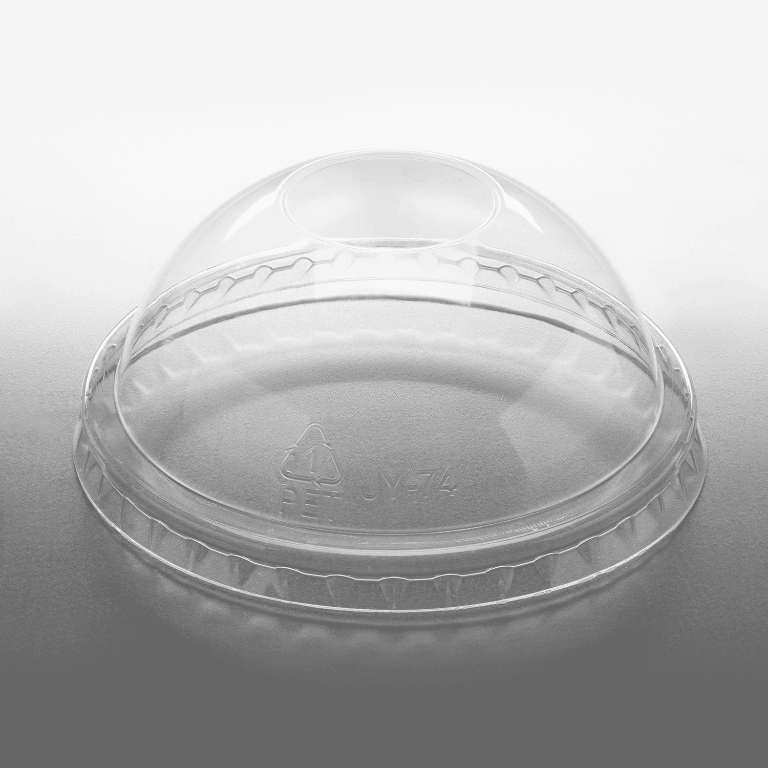 [1,000 ct] 7 oz Dome Cup Lids | PET | No Hole | 74 mm