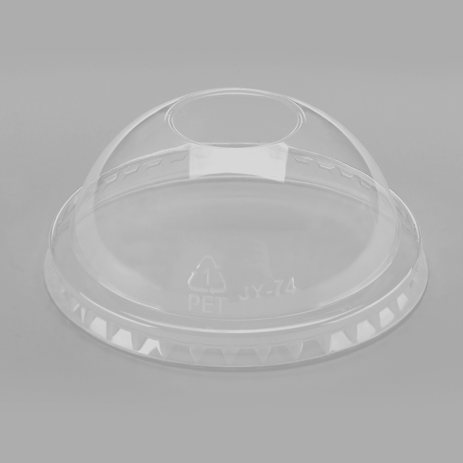 [1,000 ct] 7 oz Dome Cup Lids | PET | No Hole | 74 mm