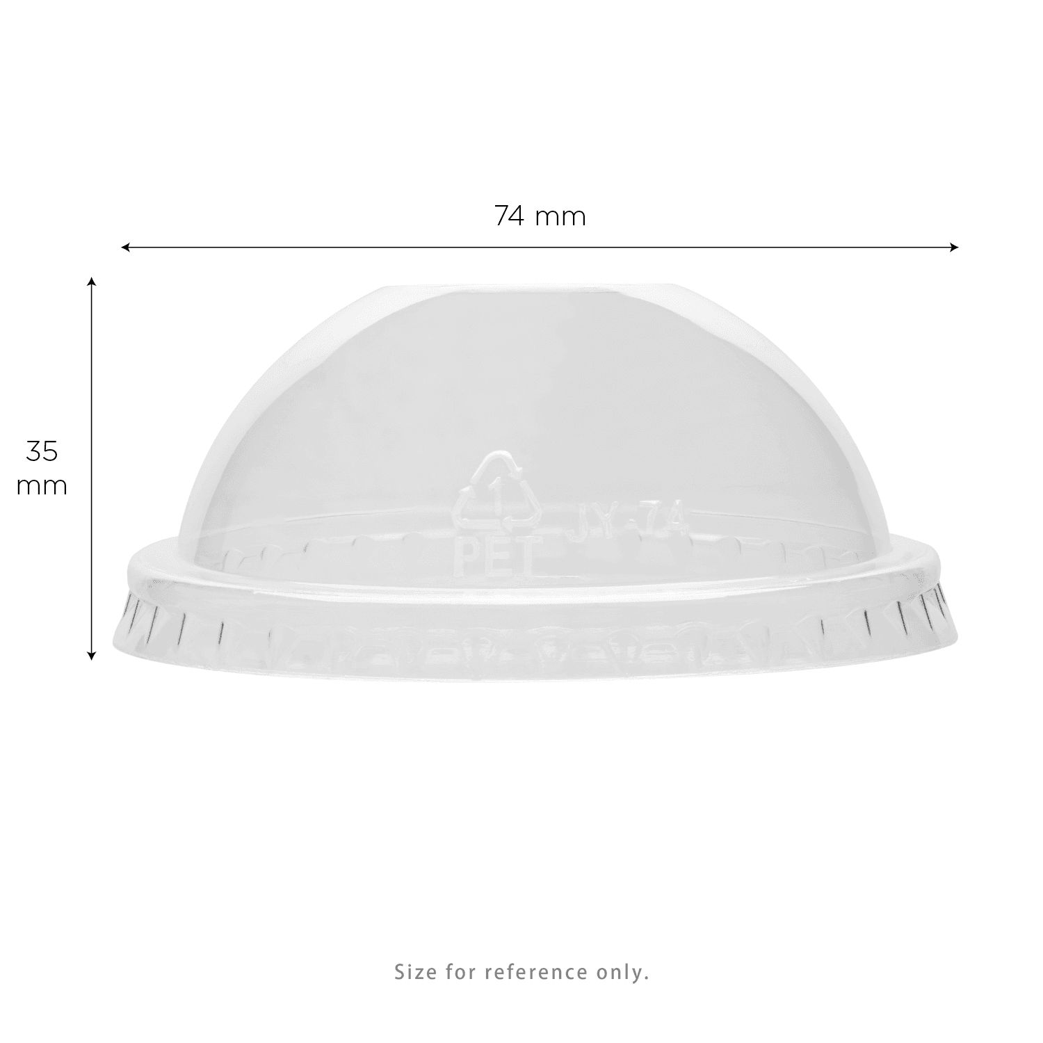 [1,000 ct] 7 oz Dome Cup Lids | PET | No Hole | 74 mm