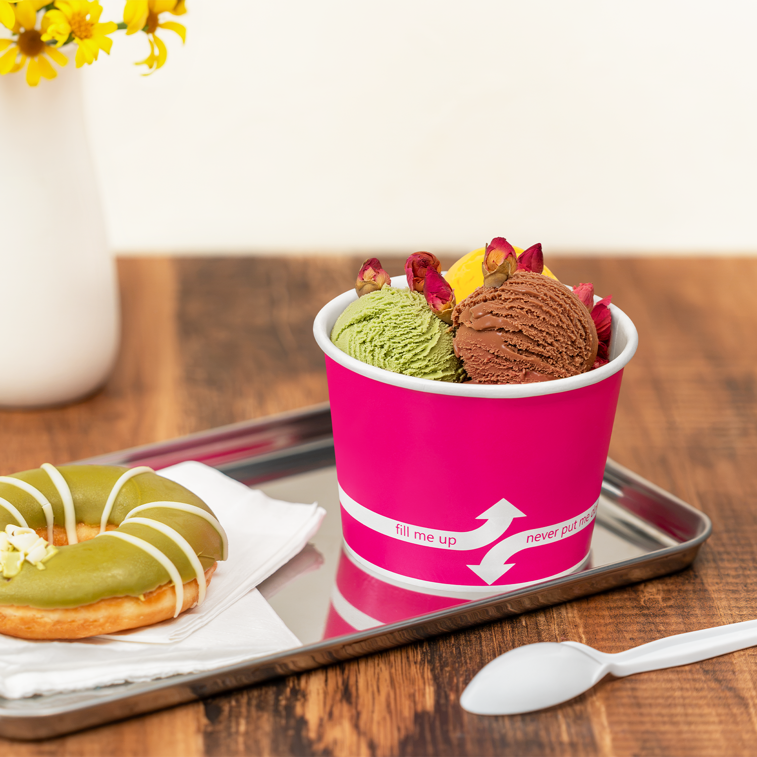 [1,000 ct] 12 oz Paper Food Containers | 100 mm | Pink