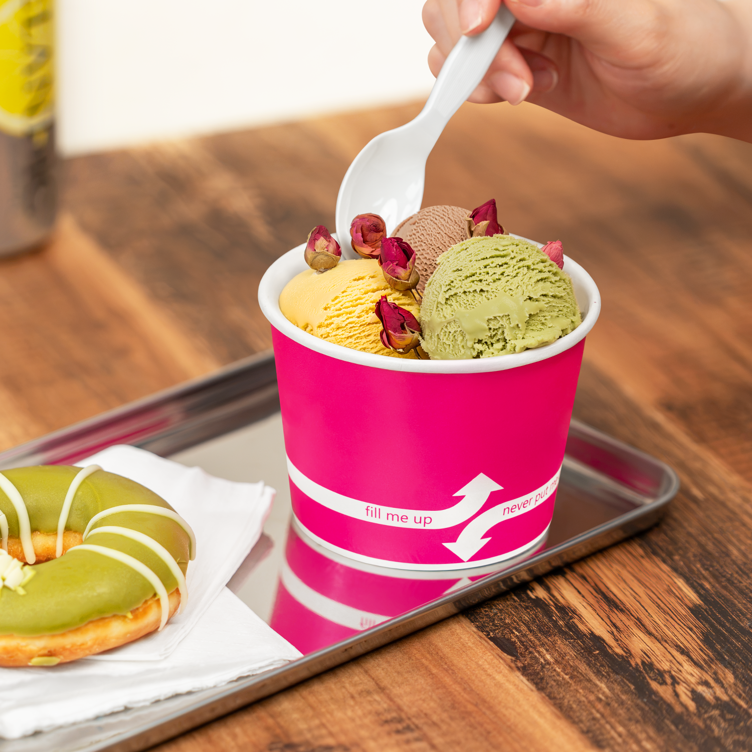 [1,000 ct] 12 oz Paper Food Containers | 100 mm | Pink