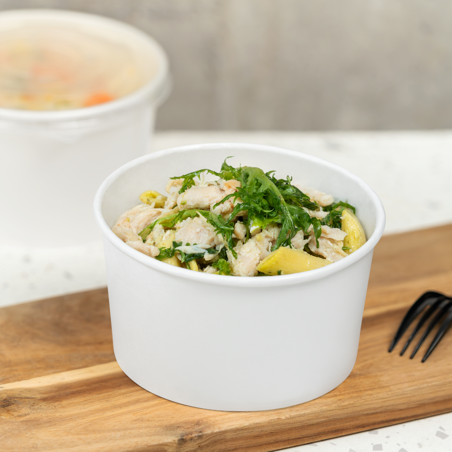 [600 ct] 24 oz Paper Food Containers | 142 mm | White