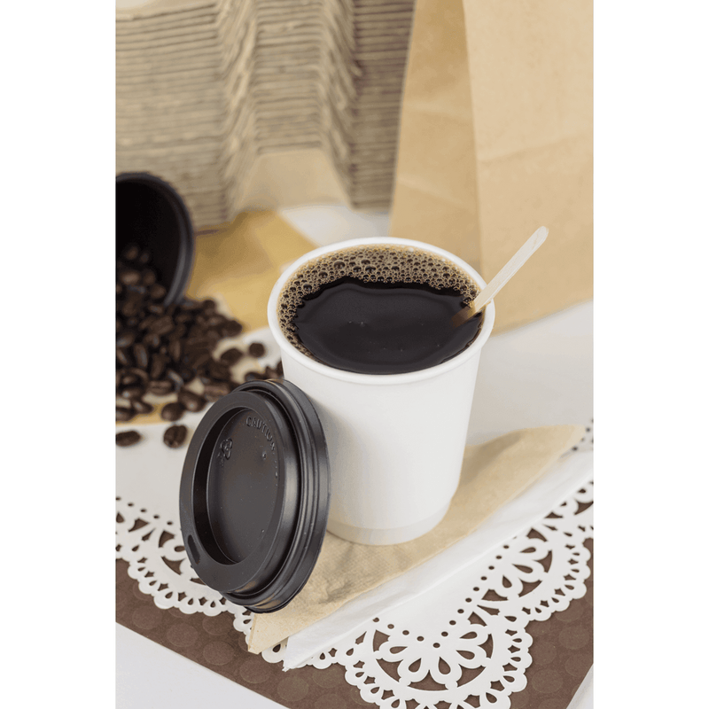 Disposable Coffee Cups - 8oz Insulated Paper Hot Cups - White (80mm) - 500  ct, Coffee Shop Supplies, Carry Out Containers