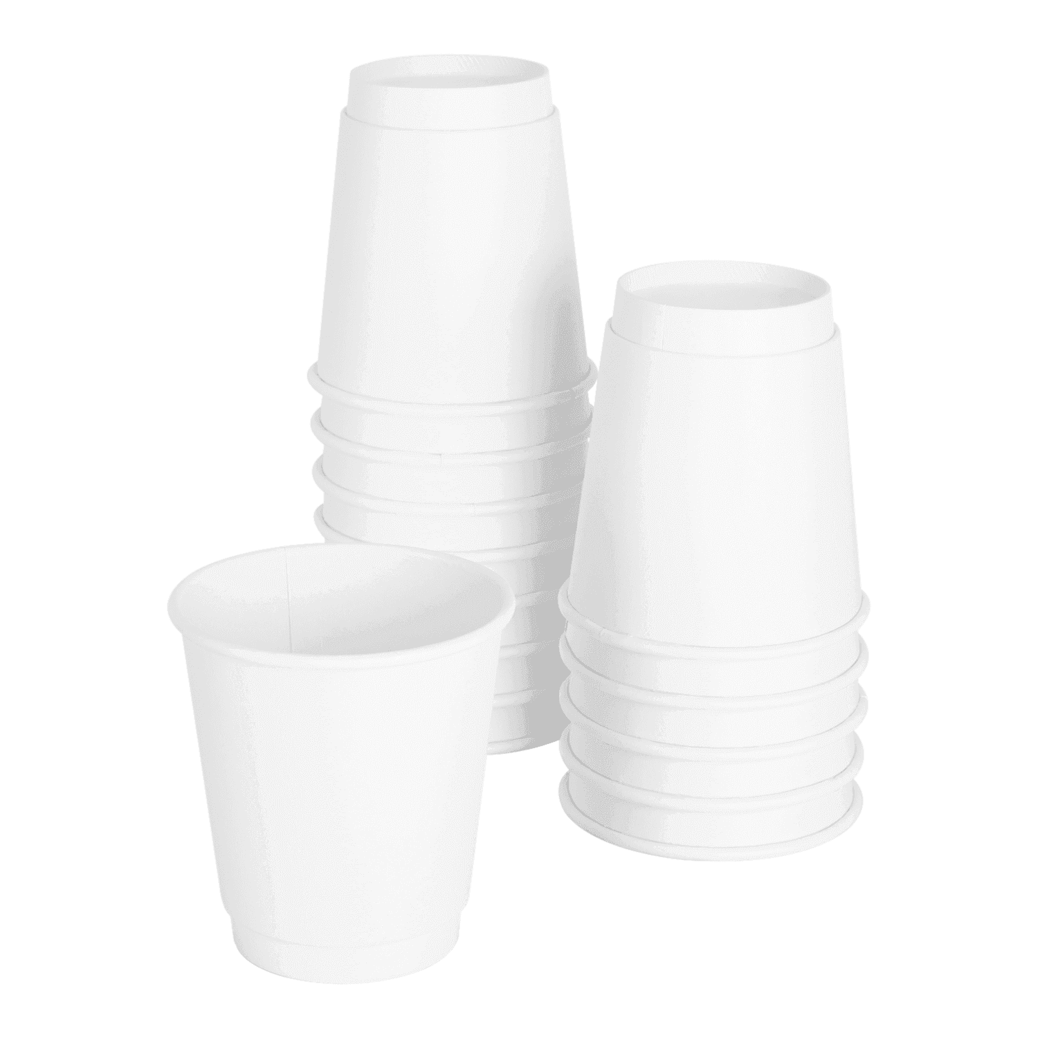 White Karat 10oz Insulated Paper Hot Cups Stacked