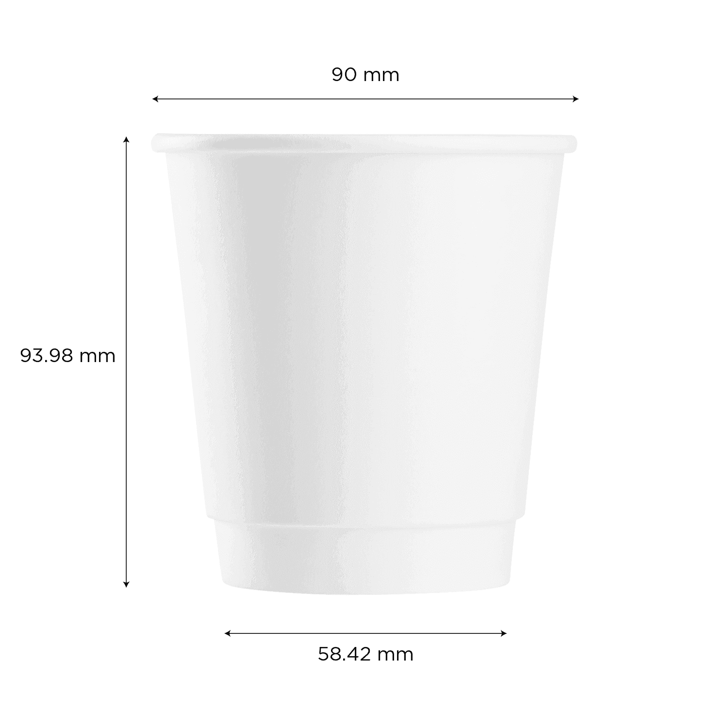 White Karat 10oz Insulated Paper Hot Cup Measurements