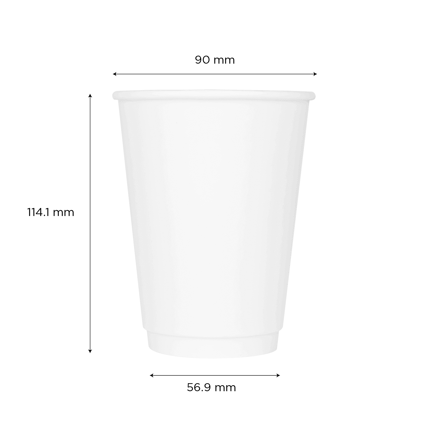 Karat 12oz Insulated Paper Hot Cups (90mm), White - 500 pcs