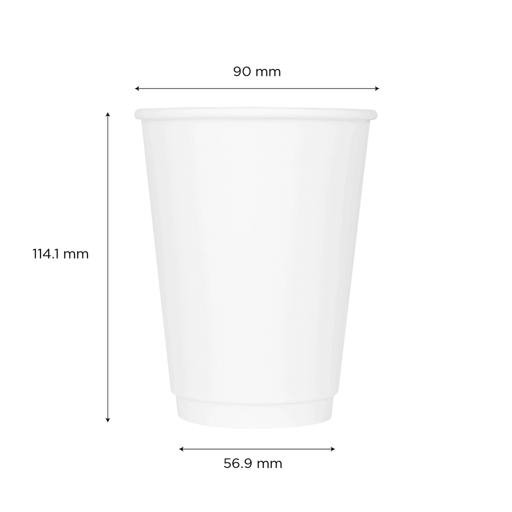 Karat 12oz Insulated Paper Hot Cups (90mm), White - 500 pcs