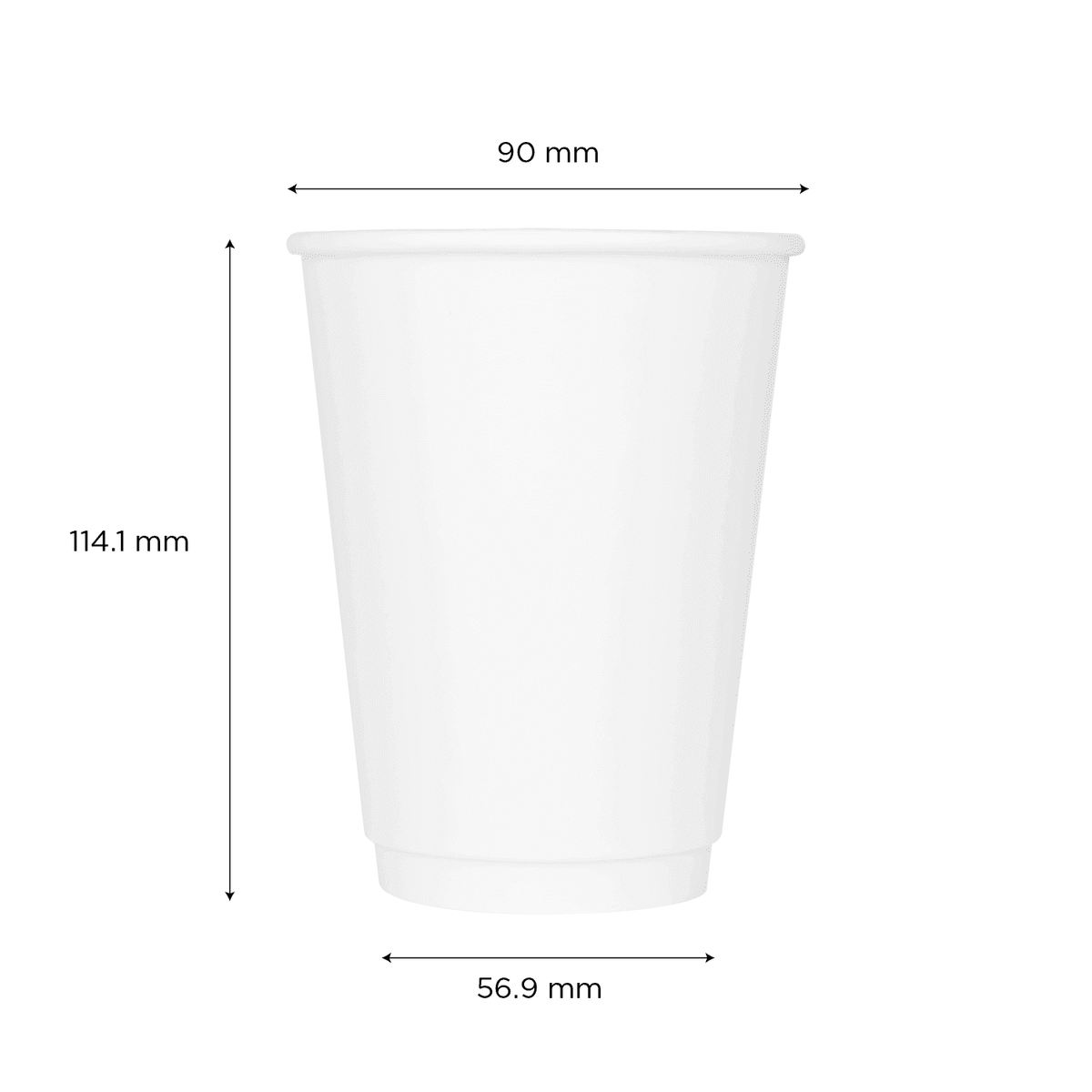 [500 ct] 12 oz Paper Coffee Cups | Insulated | 90 mm | White ...