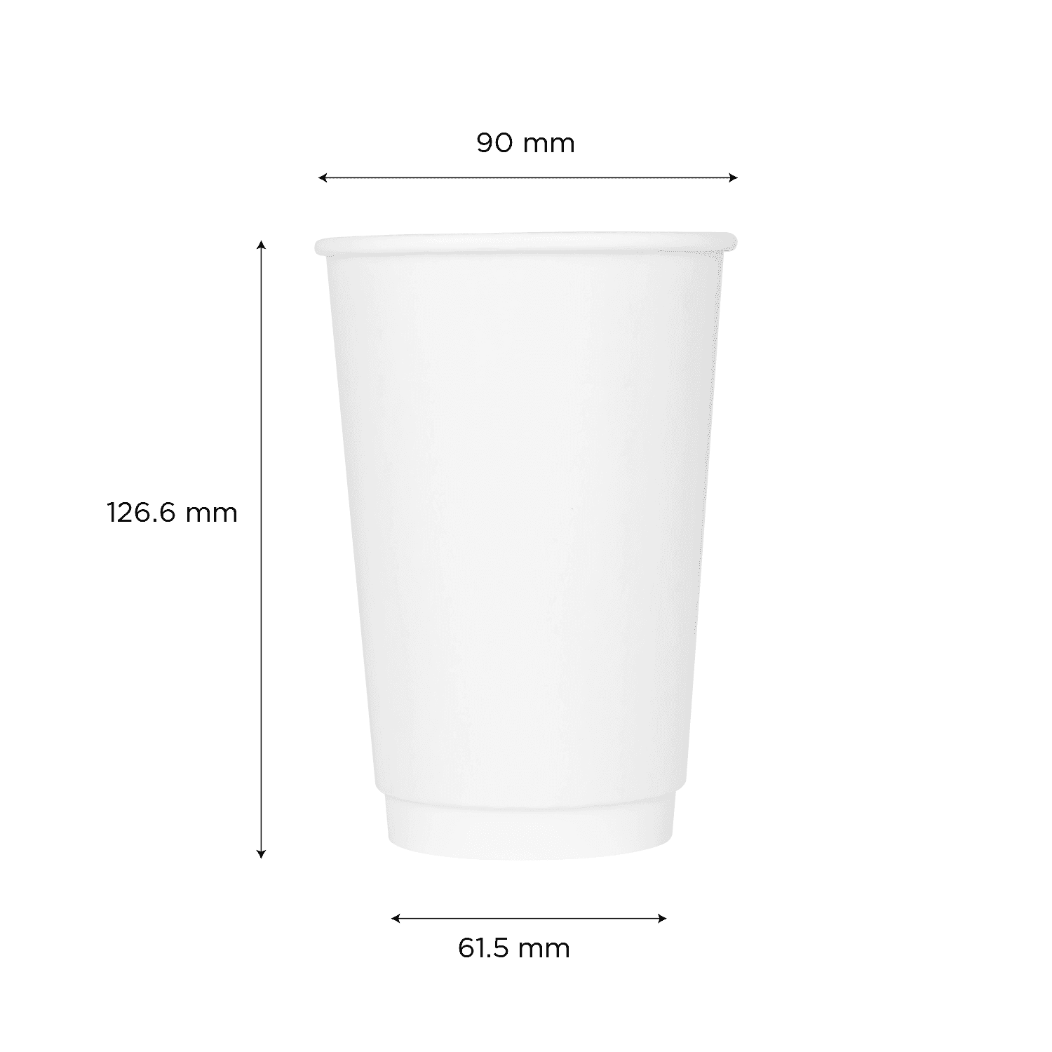 Karat 16oz Insulated Paper Hot Cups (90mm), White - 500 pcs