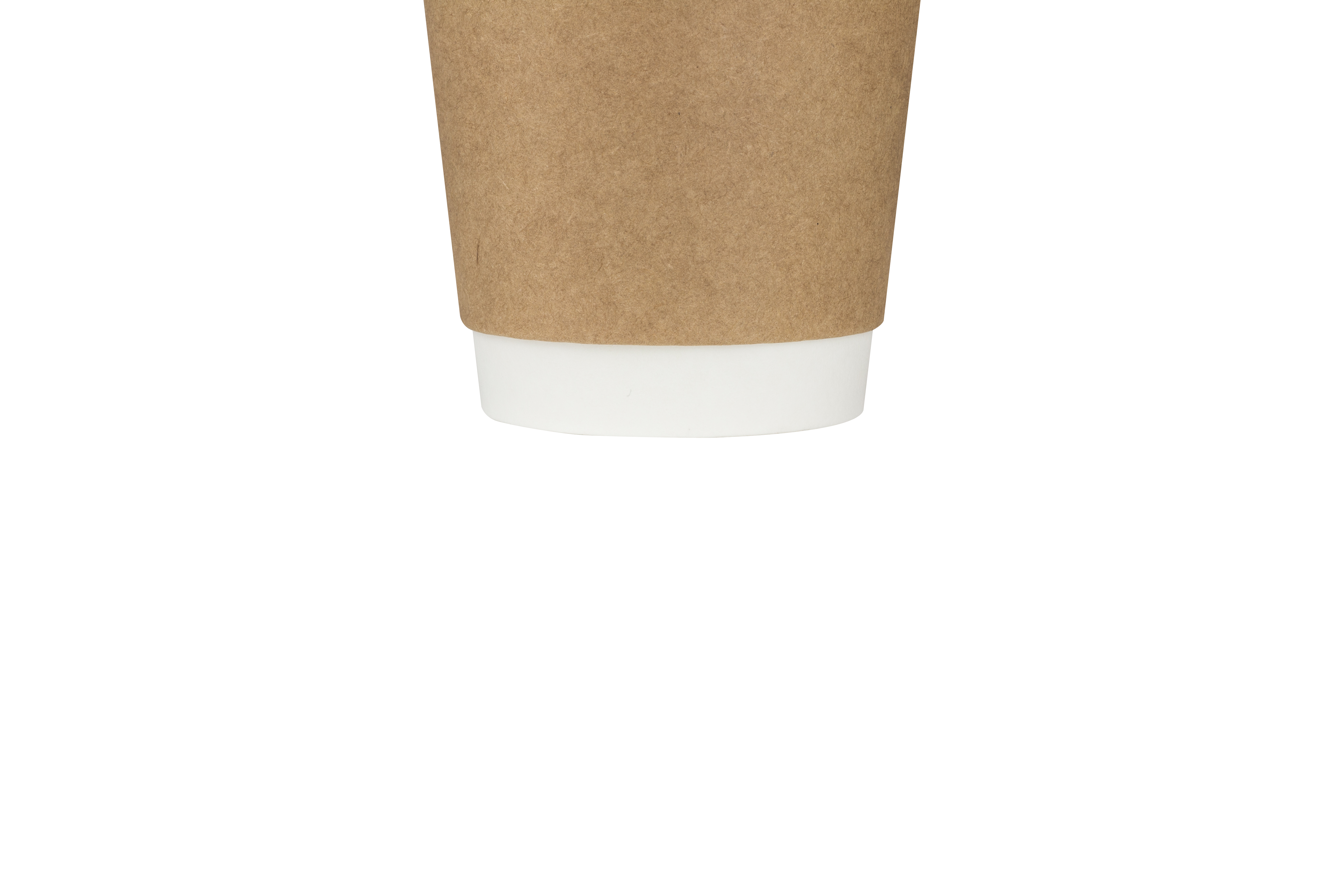 10oz Wrapped Insulated Paper Hot Cups (90mm), Kraft - 500 pcs