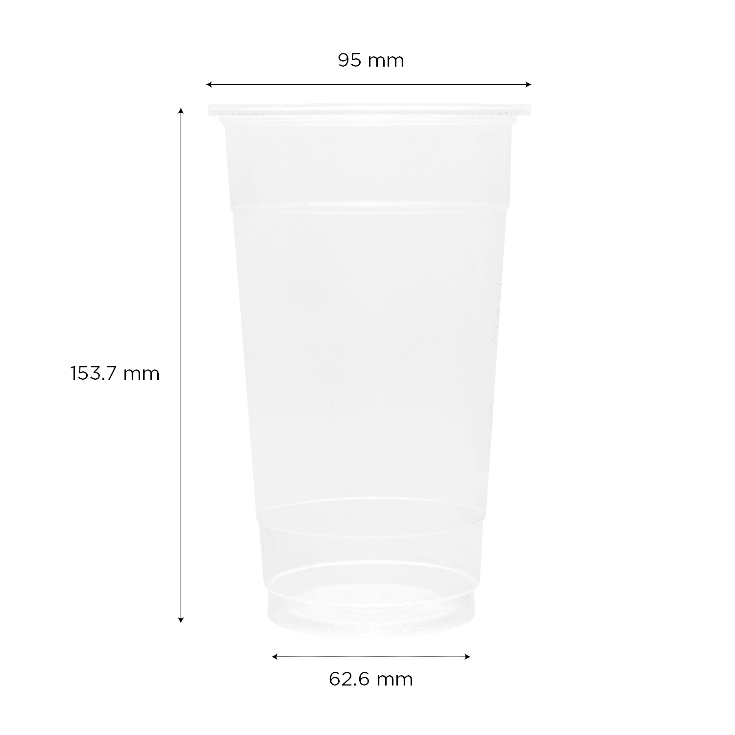 [1,000 pcs] 24oz PP Plastic U-Rim Cold Cups (95mm)