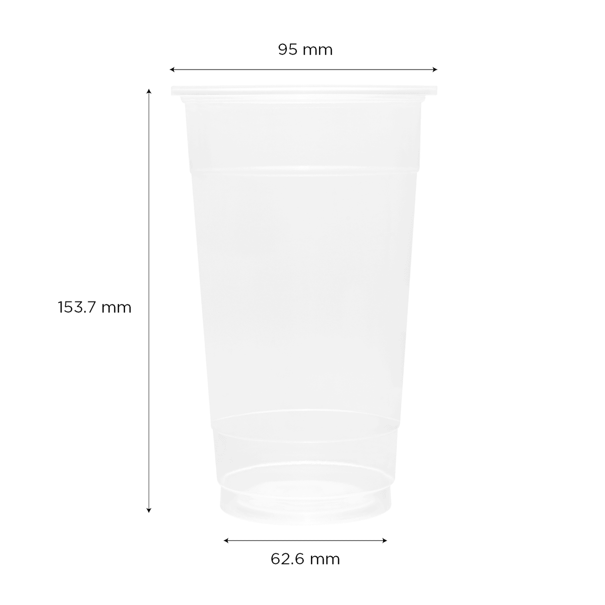 [1,000 ct] 24 oz Plastic U-Rim Cold Cups (95 mm), PP – LollicupStore