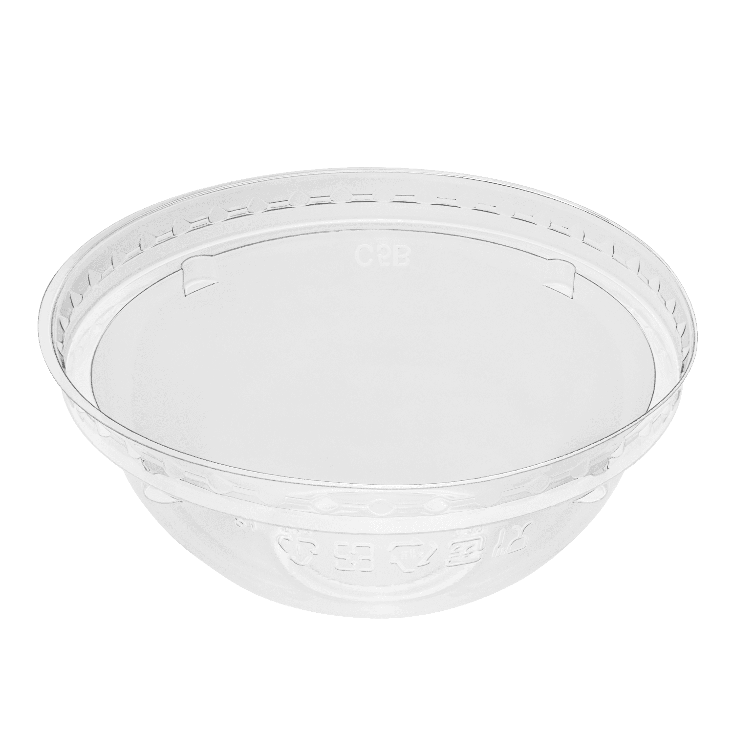 Clear Karat 95mm PP Plastic Dome Lids upside down