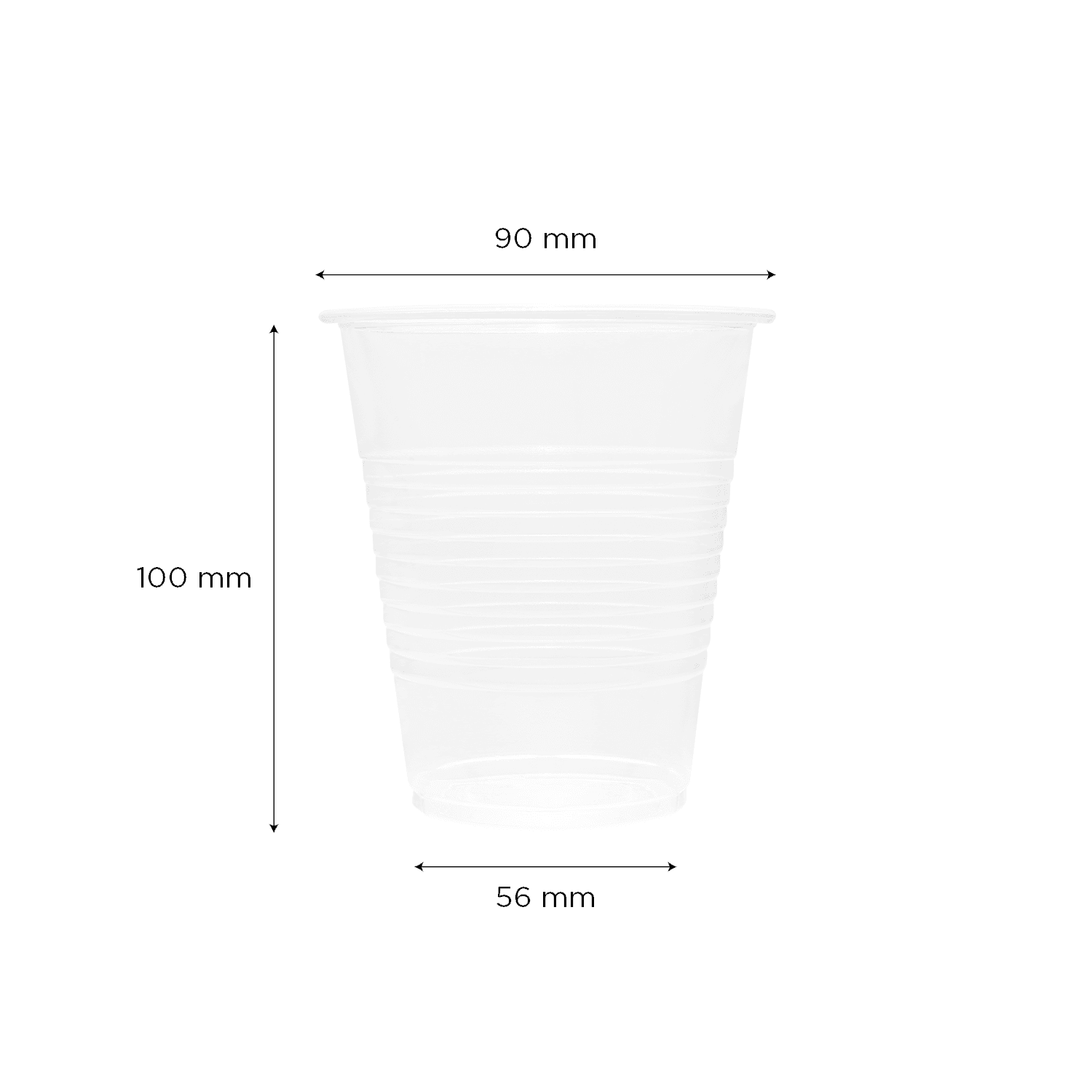 14oz disposable plastic ribbed cups Karat 12oz PP Ribbed Cold Cups (90mm)
