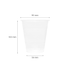 Karat 12oz PP Plastic Ribbed Cold Cup with measurements