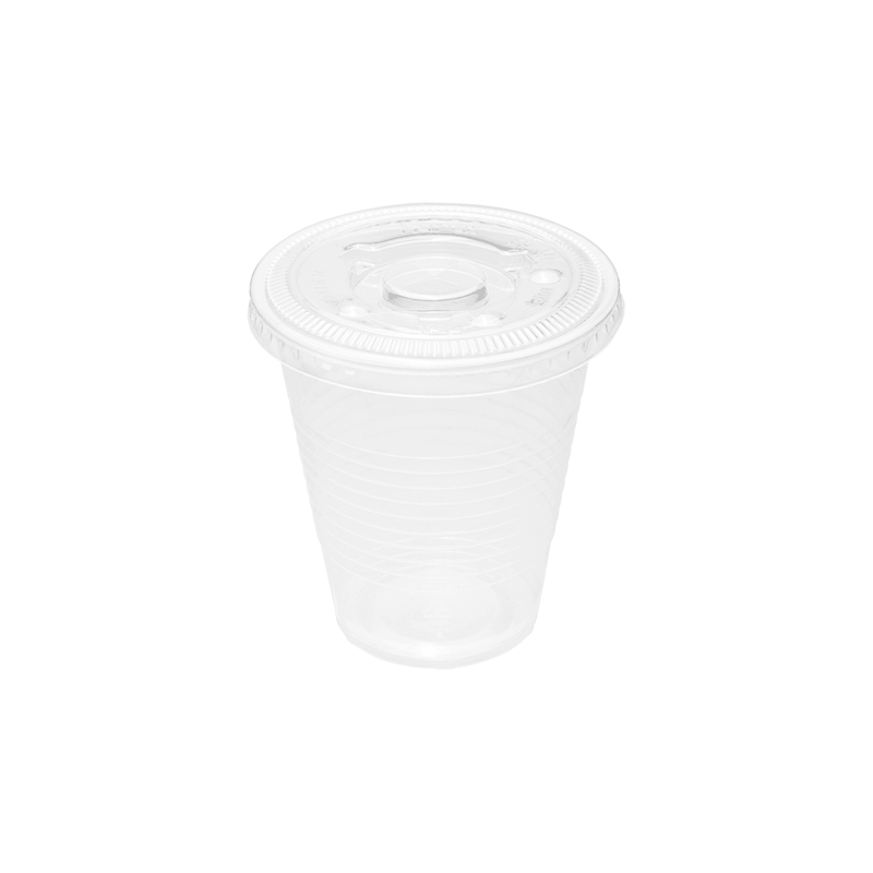Karat 12oz PP Plastic Ribbed Cold Cup with lid