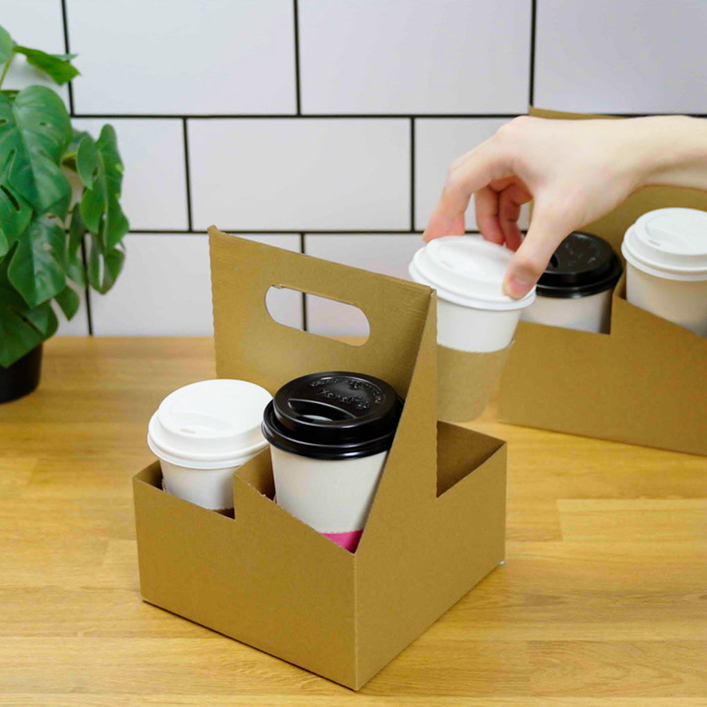 Professional Kraft Paperboard Drink Carrier With Handle - Temu