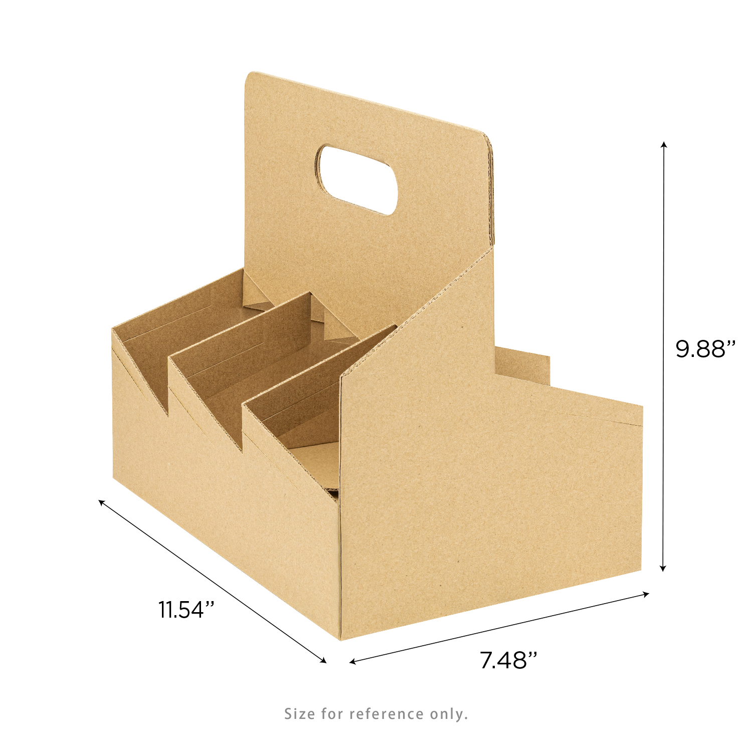 [100 ct] Drink Carrier with Handle , for 6 Cups (12-32 oz), Paperboard