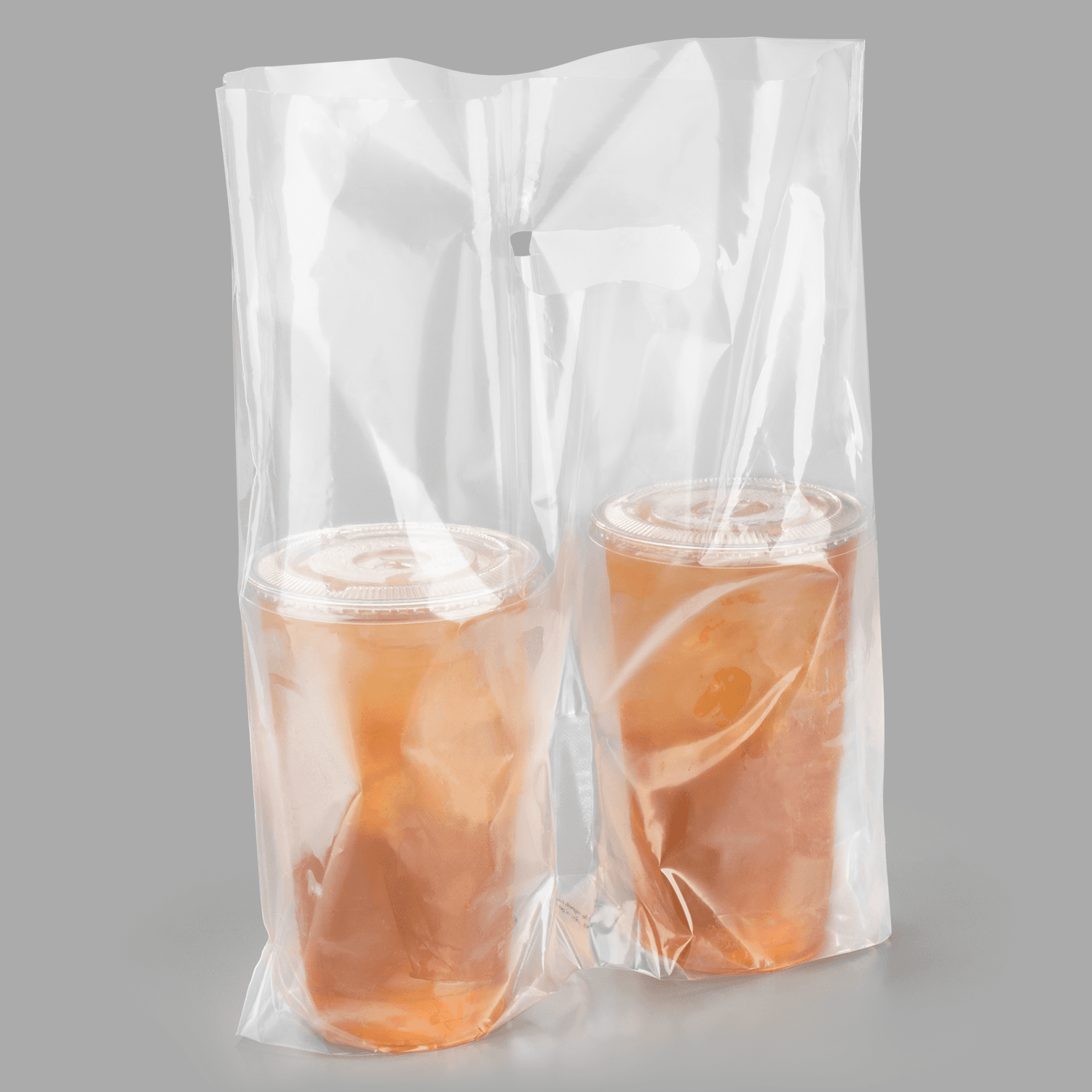 Karat 2-Cup Plastic Bag Carrier for 12-52 oz cup ,Clear (22lbs) - 570 pcs