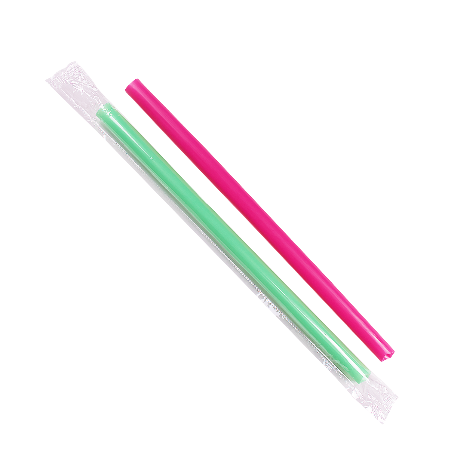 [1,600 ct] Boba Straws | Diagonal Cut | Individually Wrapped (0.39" x 9")