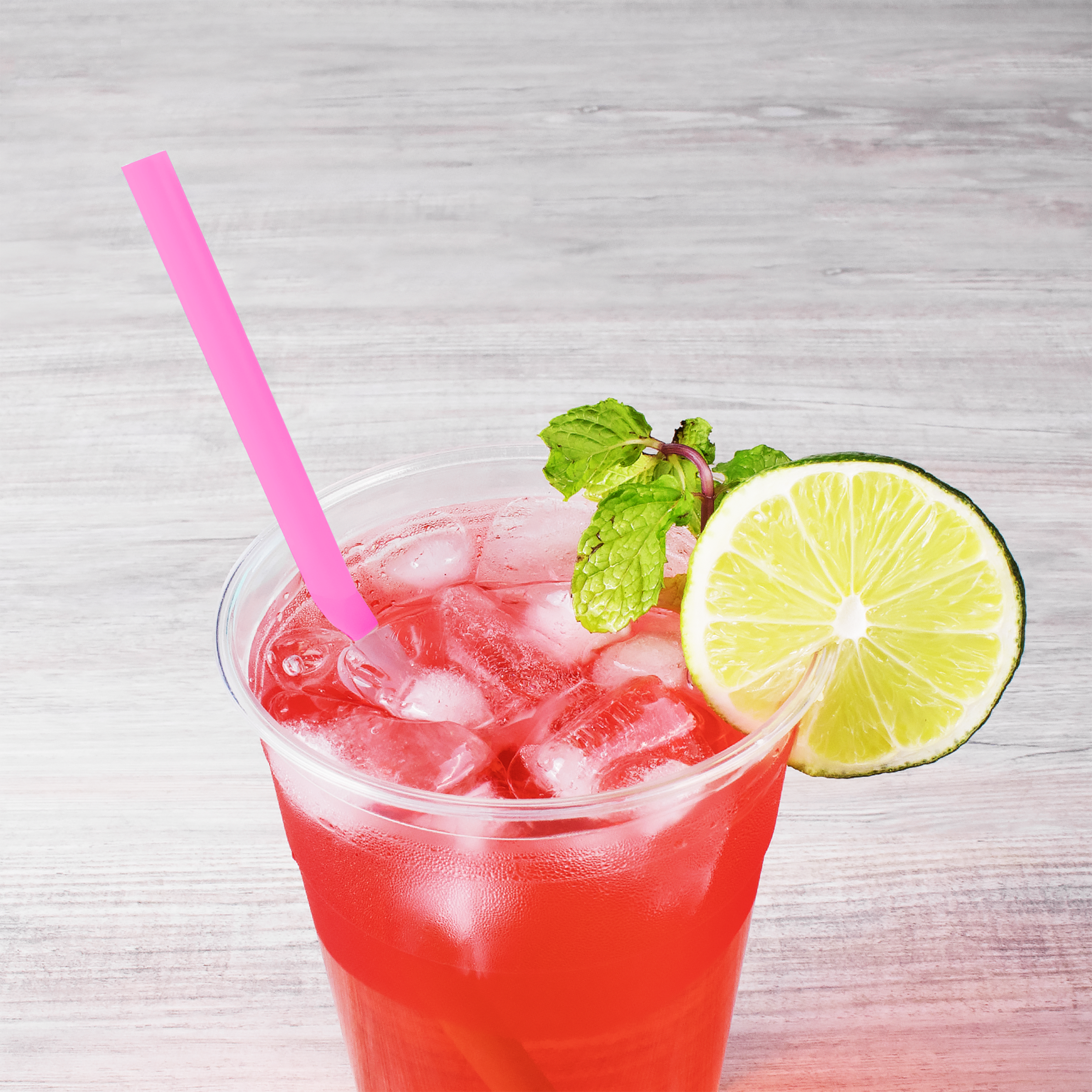 [2,500 ct] Giant Straws | Individually Wrapped | Pink (0.31" x 9")