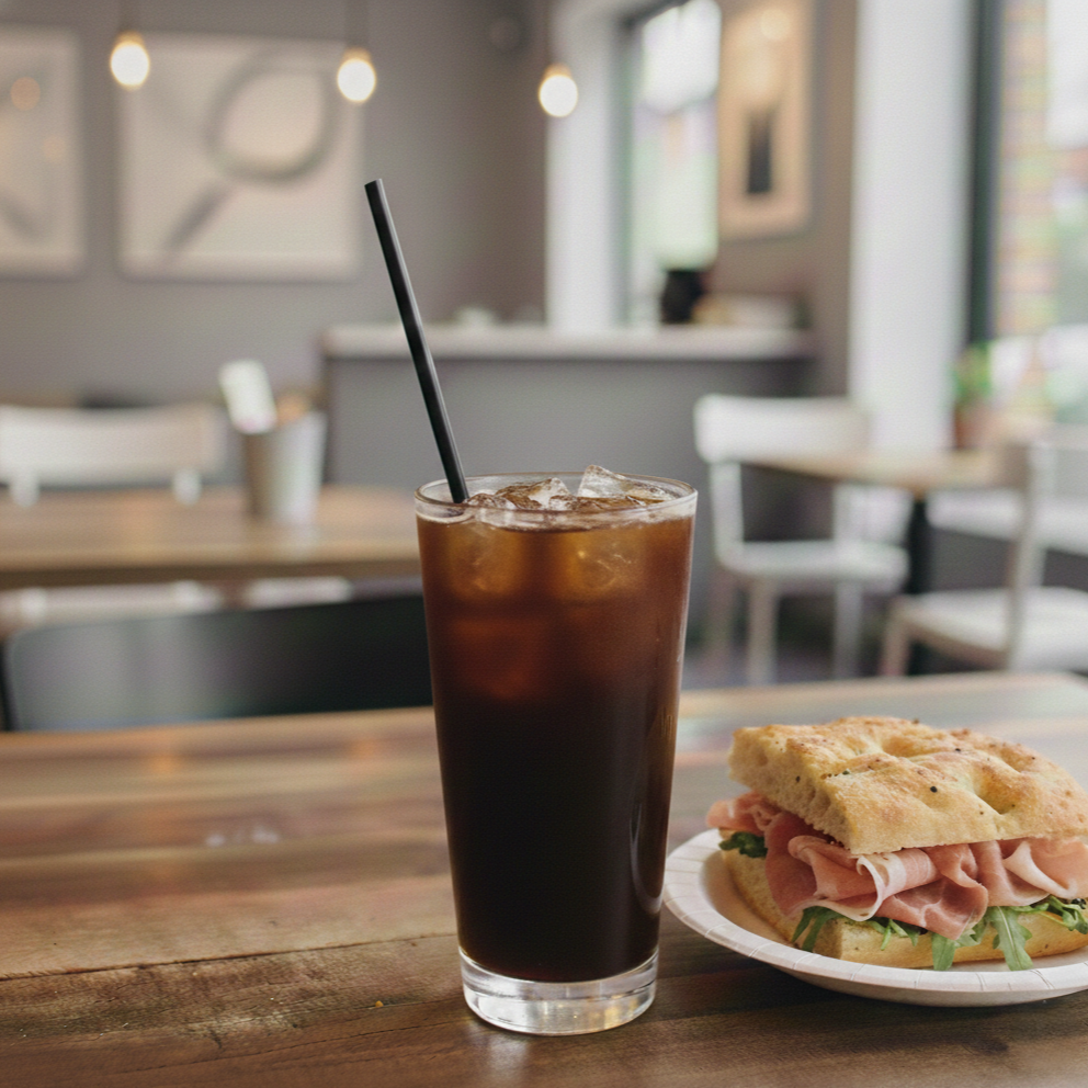 [2,500 ct] Giant Straws | Diagonally Cut | Individually Wrapped | Black (0.31" x 9")
