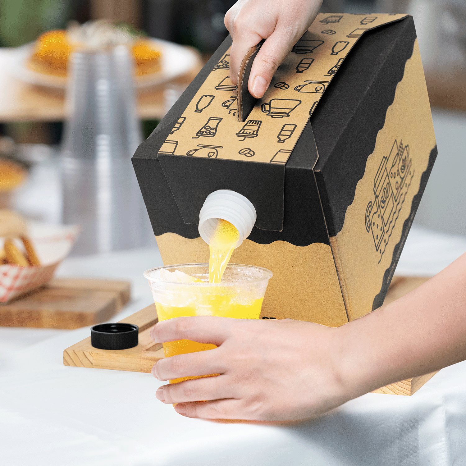 [25 ct] 128 oz Beverage Take-Out Container, Kraft