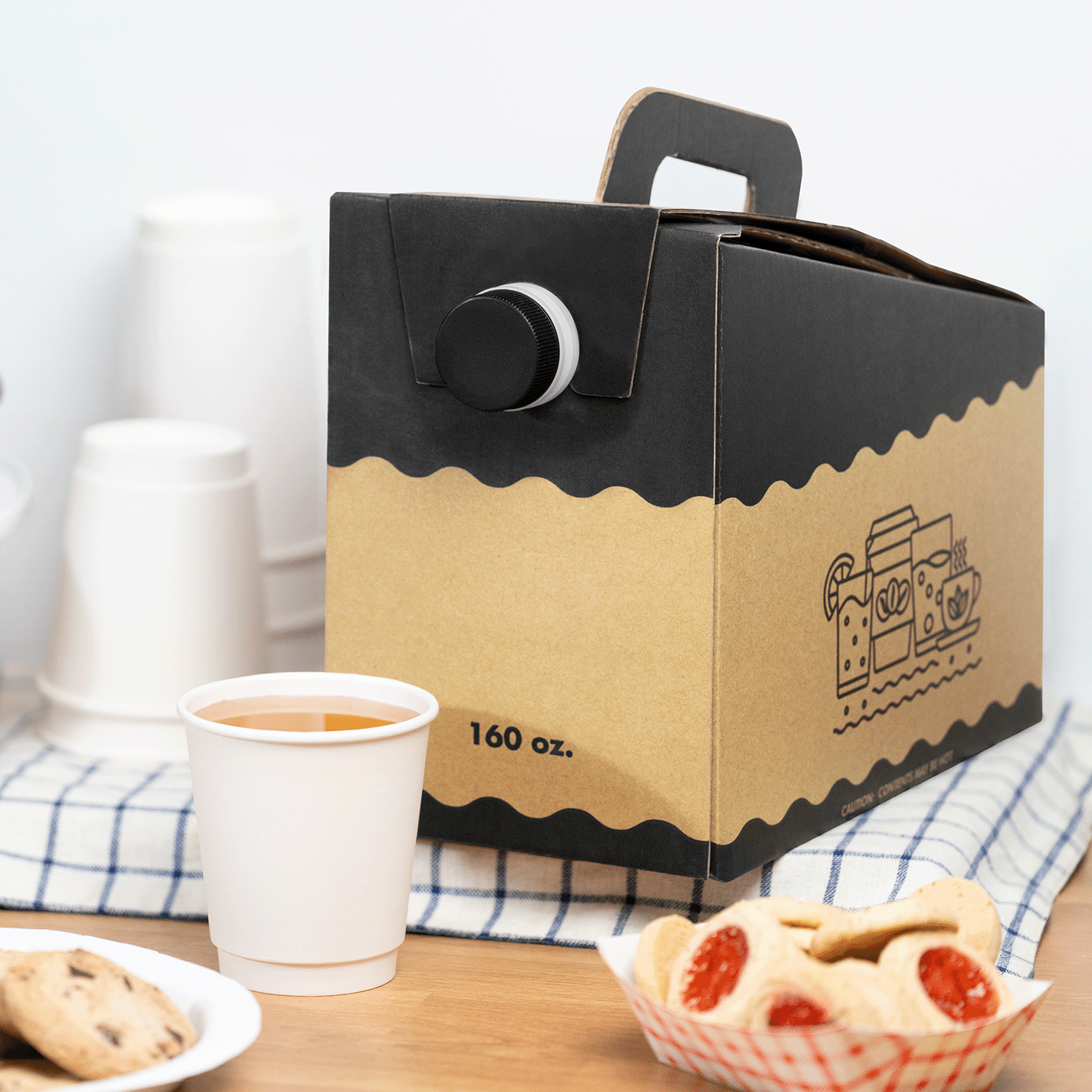 [25 ct] 160 oz Beverage Take-Out Container, Kraft