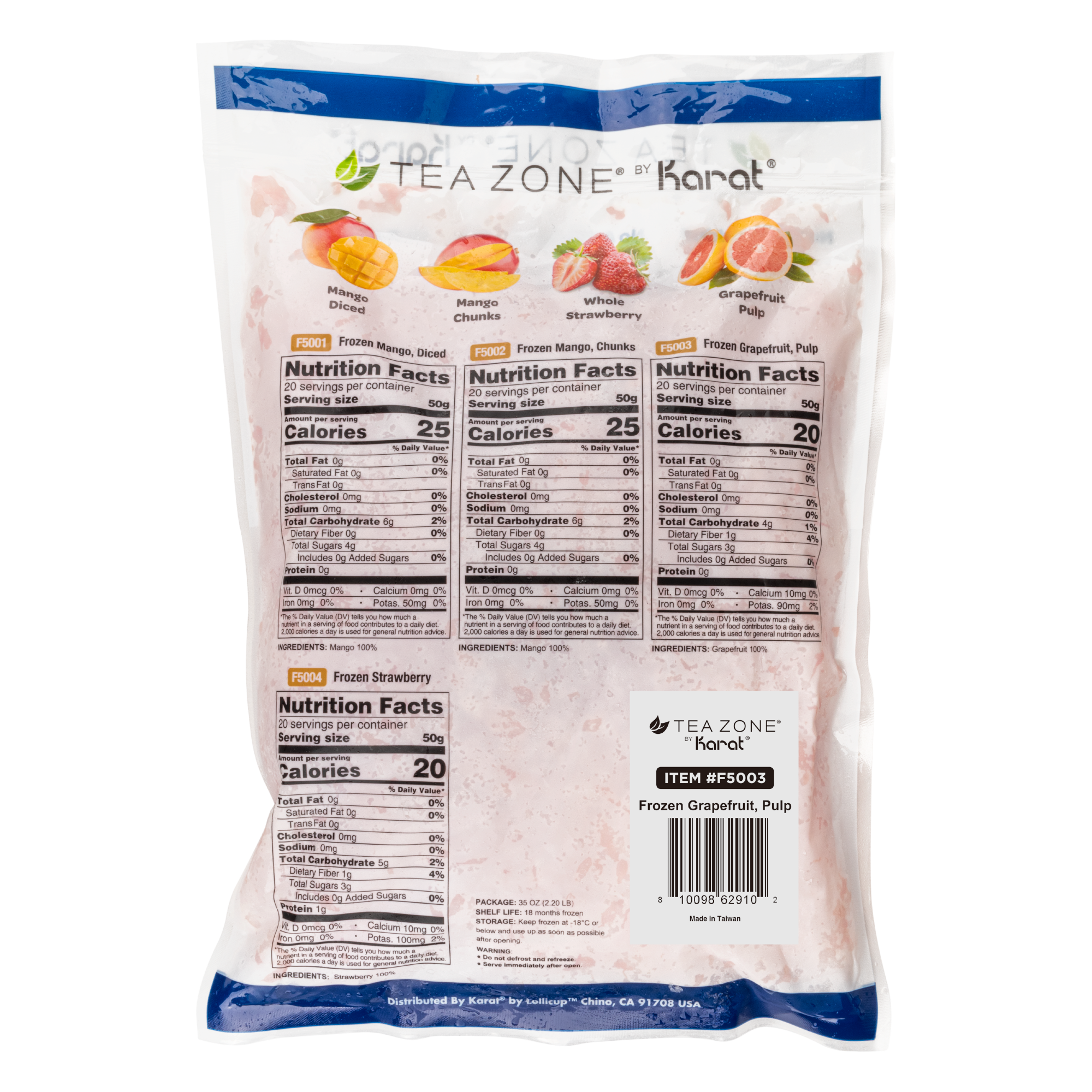 Tea Zone Frozen Grapefruit, Pulp