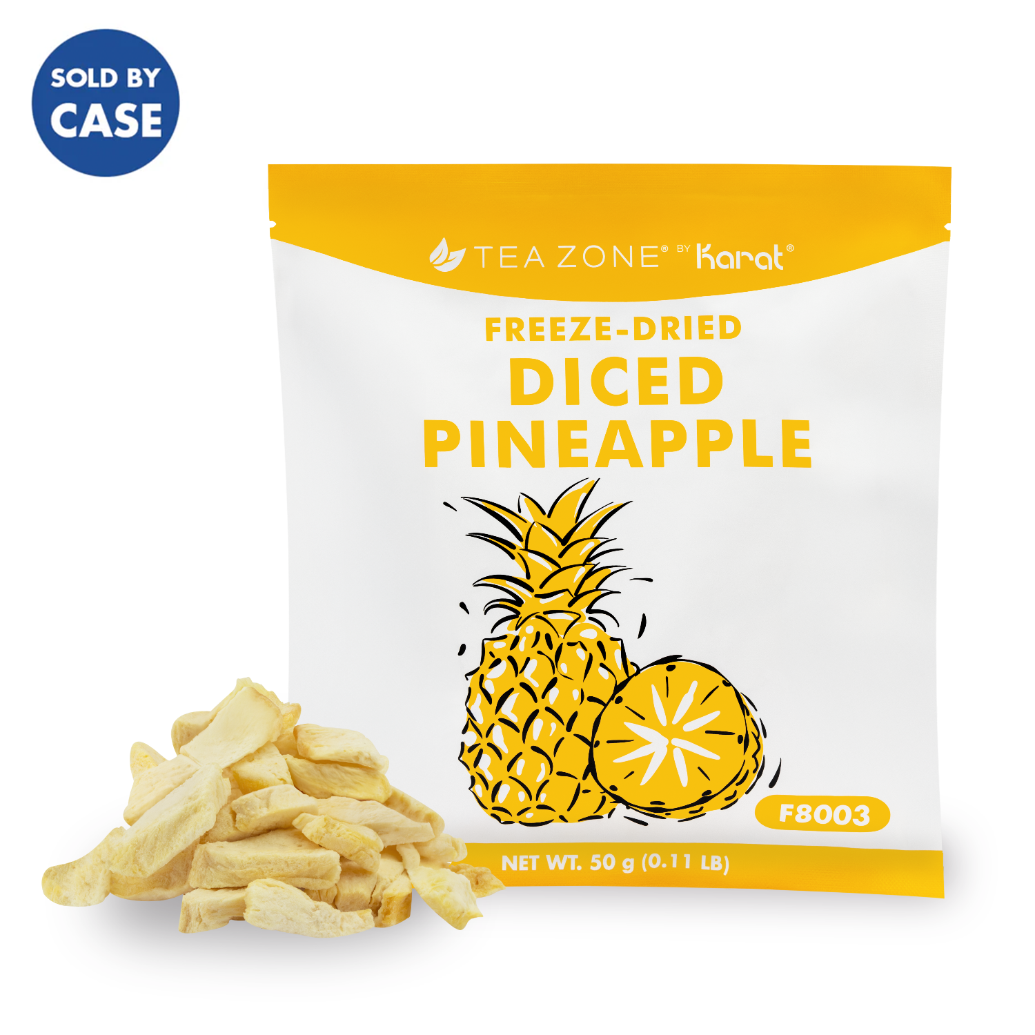 Tea Zone Freeze-Dried Pineapple, Diced - Case of 12 bags